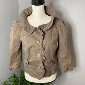 ANN TAYLOR LOFT RUFFLE BLAZER (L)